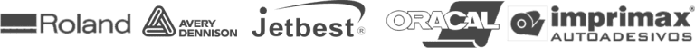 Marcas parceiras: Roland, Avery Dennison, Jetbest, Oracal, Imprimax Autoadesivos