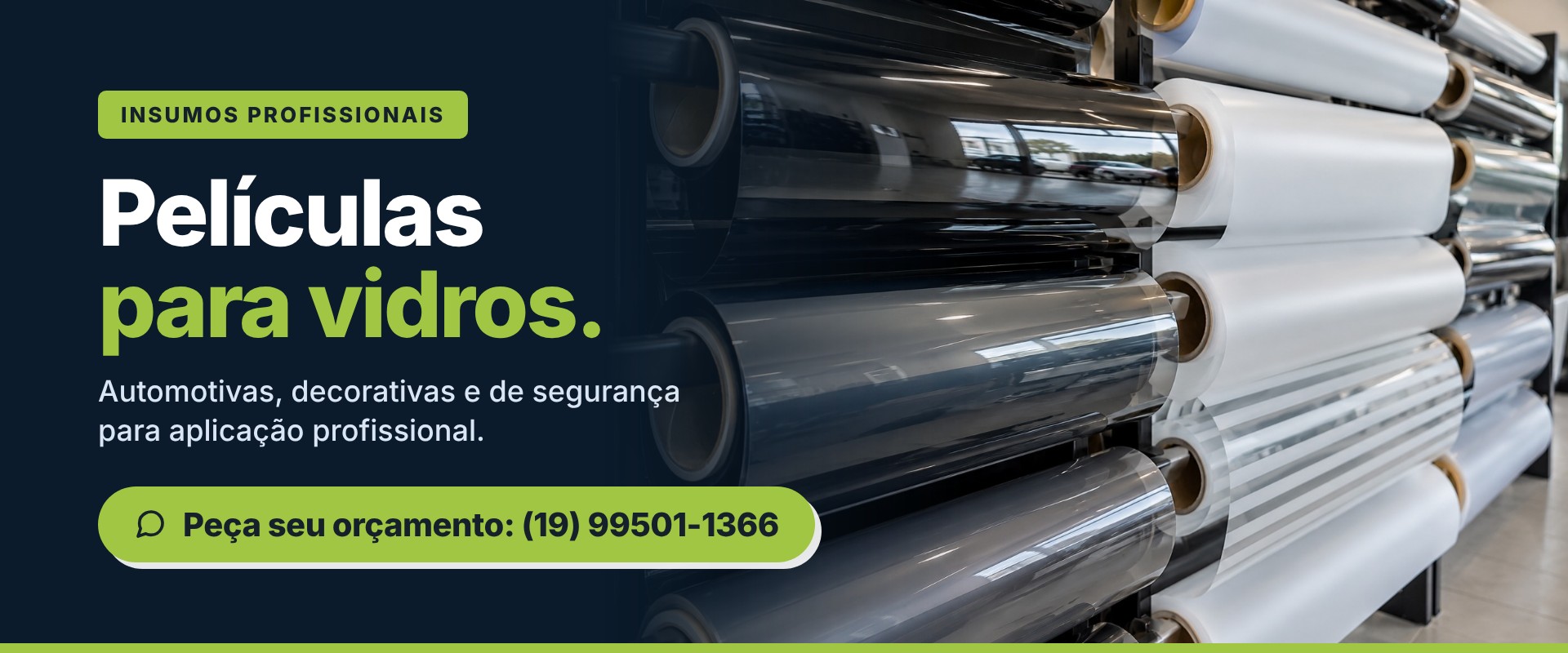 Películas para aplicação profissional em vidros